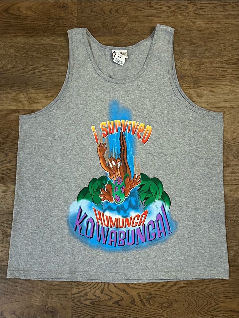 Vtg Disney World Typhoon Lagoon I Survived Humunga Kowabunga Ride Tank Top Sz XL